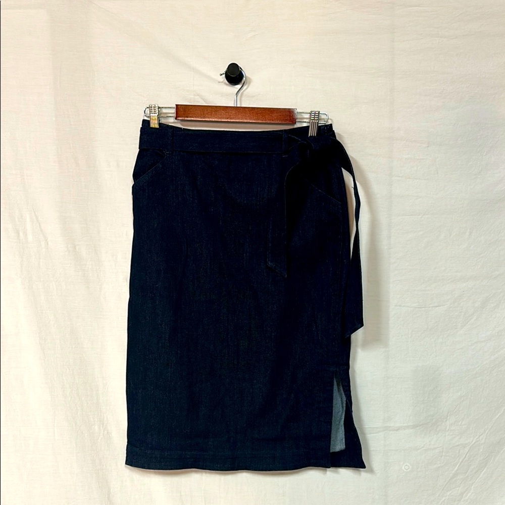 Banana Republic Dark navy denim Wrap look Pencil Skirt